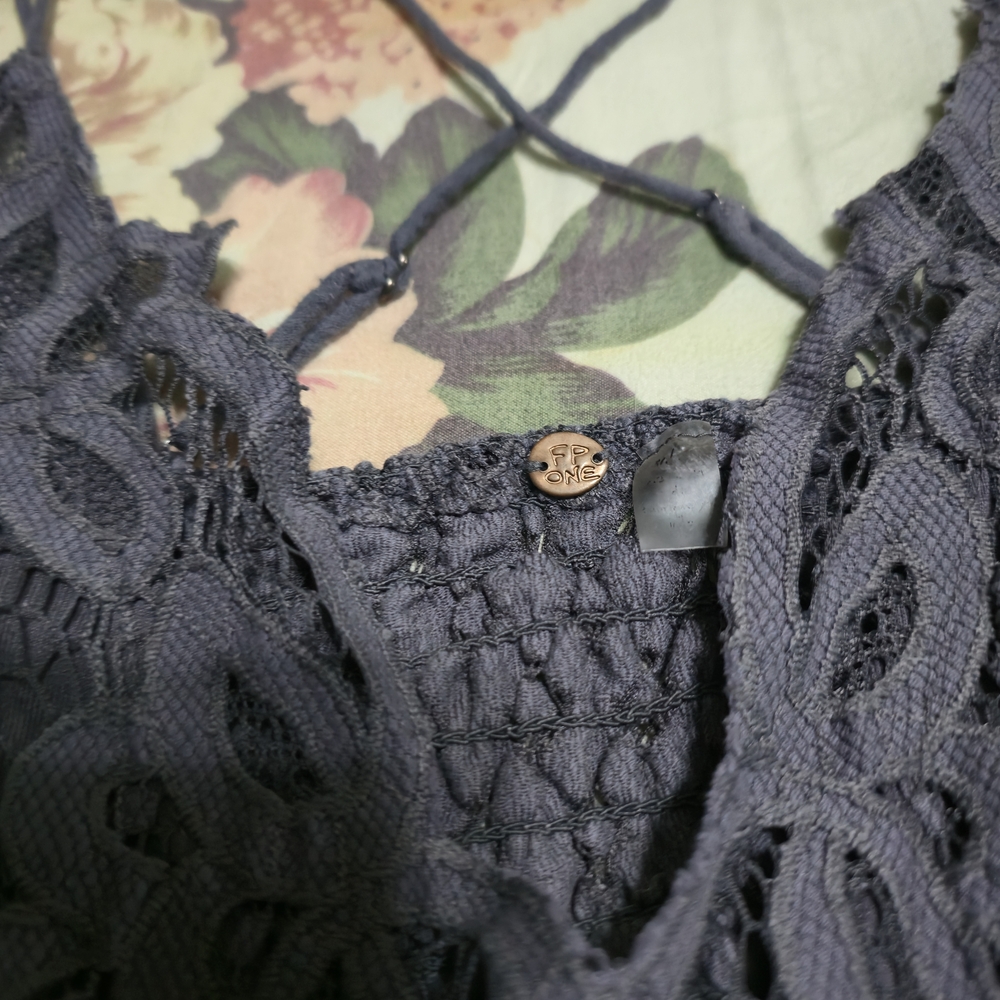 Women's Lace-Trim Spaghetti Strap Dress - Purple - Picture 3 of 7